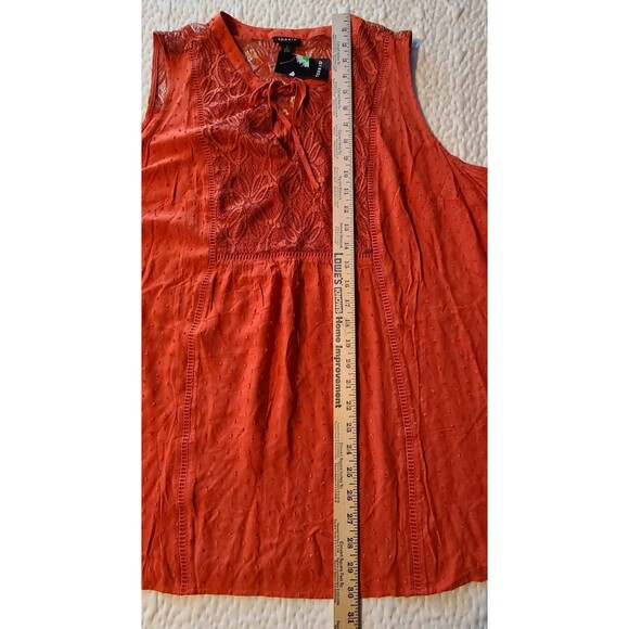 TORRID Womens 2X Orange Swiss Dot Crochet Inset Tank Top Boho Feminine Fairy - Picture 15 of 16